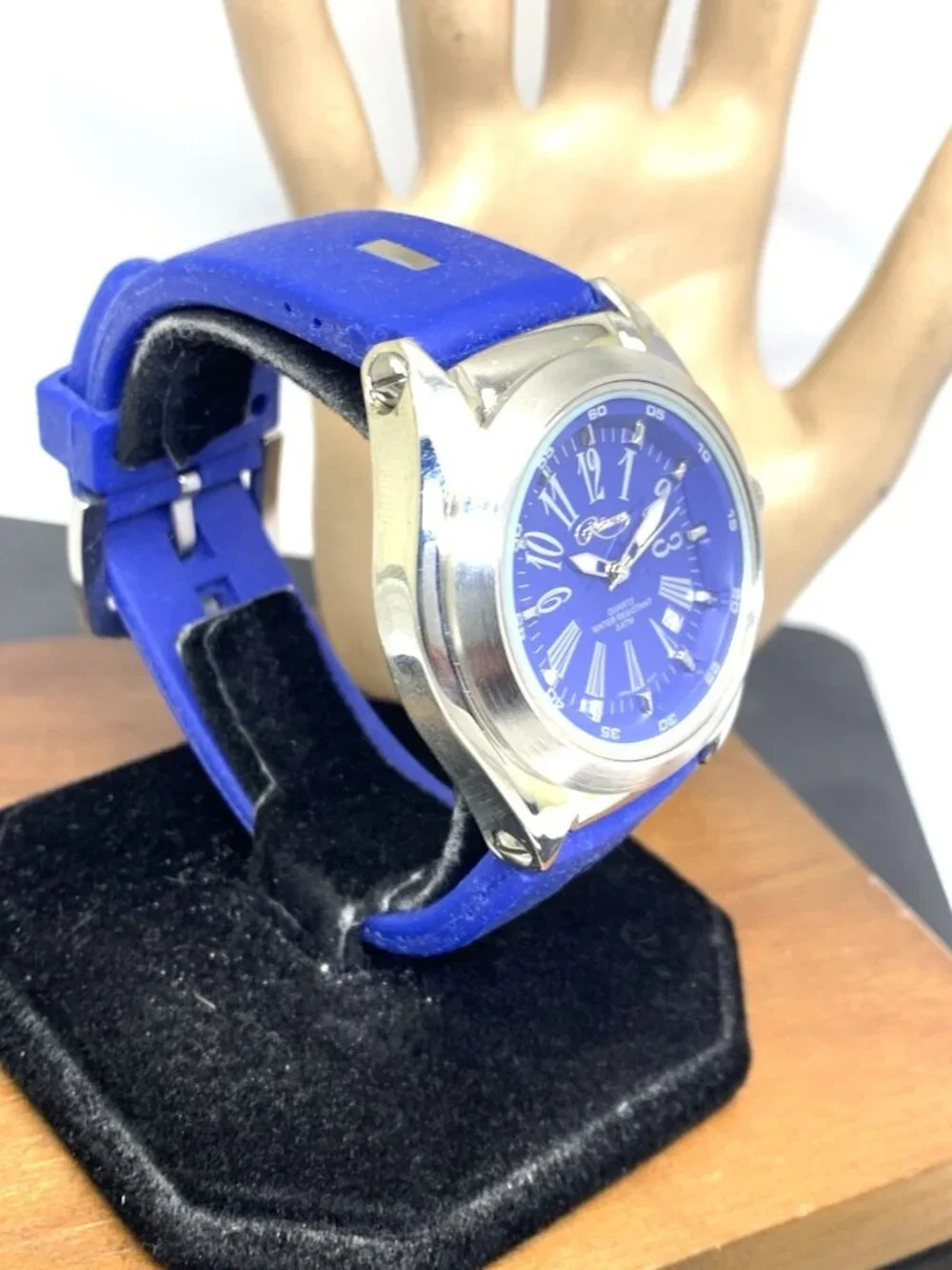 Reliance By Croton Men's Watch RE306051 Quartz Blue Dial Rubber Strap 42mm